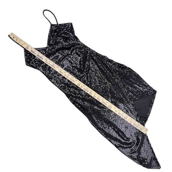 Windsor Women's Sleeveless Sequin Asymmetrical Bodycon Mini Dress Black Small - Picture 9 of 12